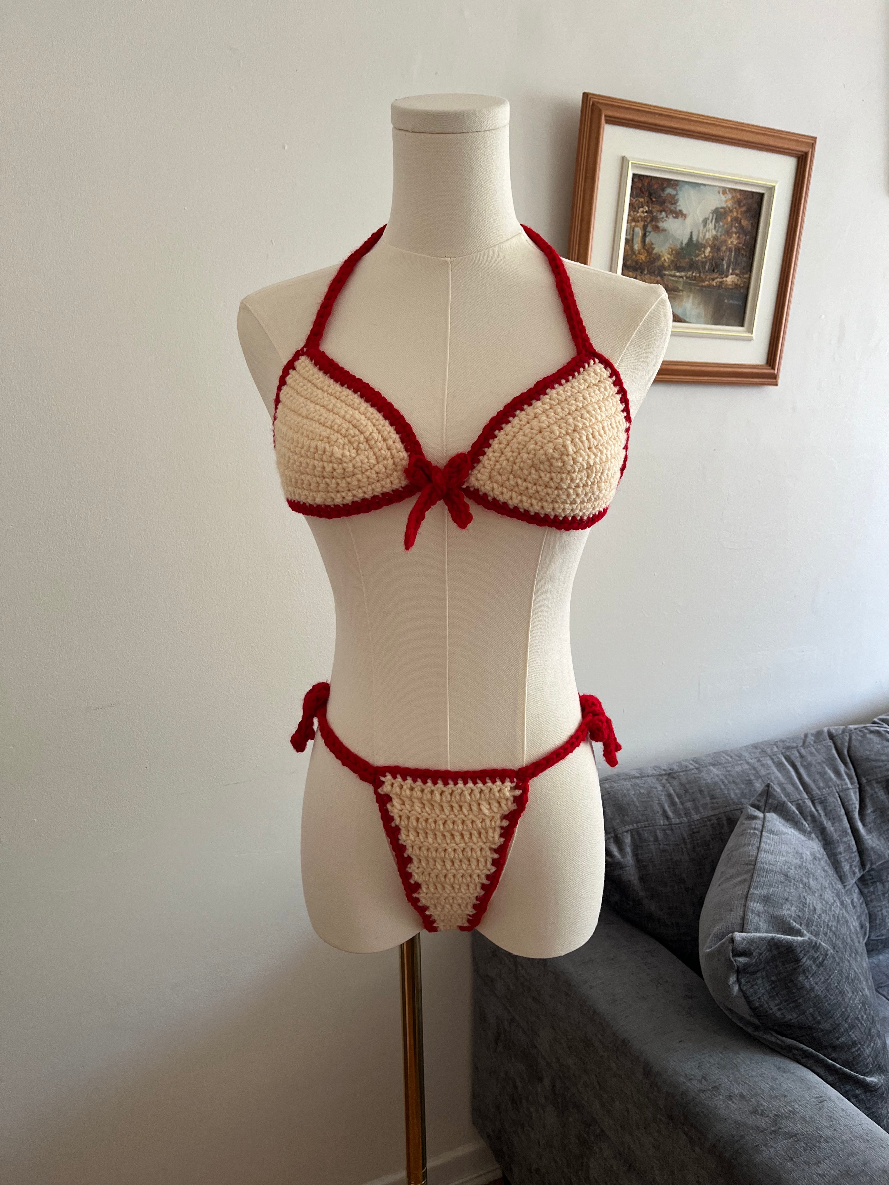 Duchess Bikini - Beige & Red